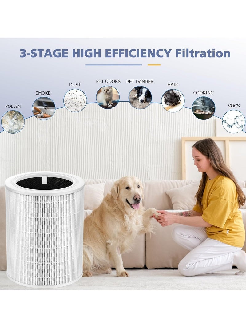 واي آند دي فلتر بديل أصلي لجهاز تنقية الهواء من ليفويتس، فلتر داخلي قابل للاستبدال، فلتر كربون نشط لتنقية الهواء من الغبار ومسببات الحساسية والروائح، فلتر 3 في 1 H13 عالي الكفاءة لإزالة الروائح والغبار وحبوب اللقاح ووبر الحيوانات الأليفة، متوافق مع موديل ليفويتس 600s، فلتر قابل للتغيير، مناسب للمنزل وغرفة النوم والمكتب - Image 5